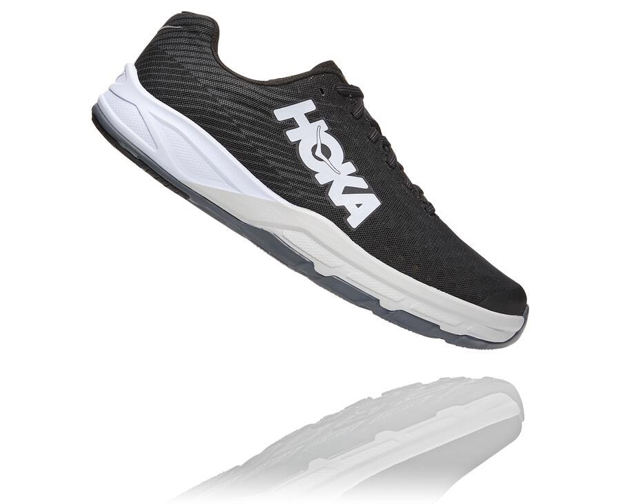 Hoka Australia One One EVO Carbon Rocket - Mens Running Shoes Black/White - DRQUH-8102